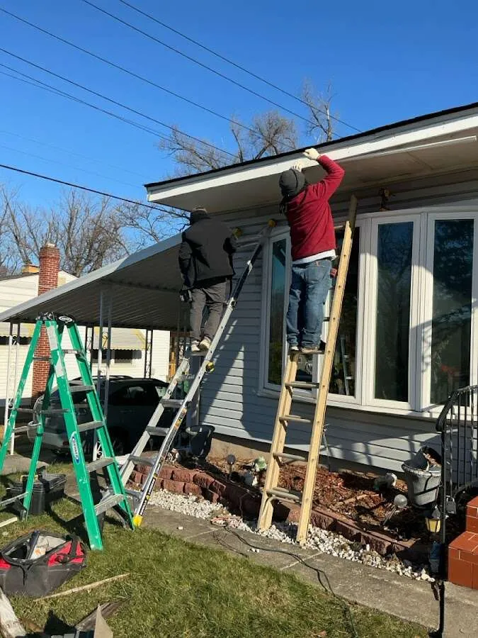 Restoration crew performing exterior repair in Clarksville